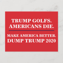 Trump Golfs American Die Dump Trump 2020 Briefkaart