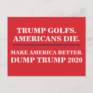 Trump Golfs American Die Dump Trump 2020 Briefkaart
