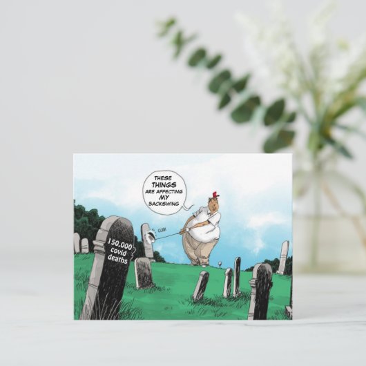 TRUMP GOLFS TIJDENS PANDEMIC BRIEFKAART (Staand voorkant)