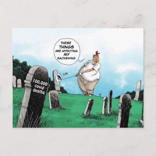 TRUMP GOLFS TIJDENS PANDEMIC BRIEFKAART (Voorkant)