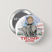 Trump GOP Elephant Tour Ronde Button 5,7 Cm (Voorkant /achterkant)