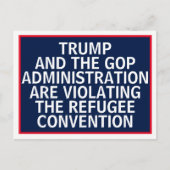Trump GOP schendt vluchtelingenverdrag Briefkaart (Voorkant)