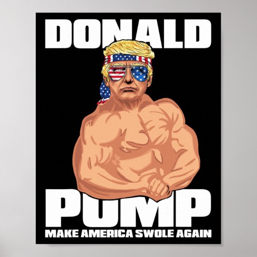 Trump Grappig Juli 4th Donald Pump Poster (Voorkant)