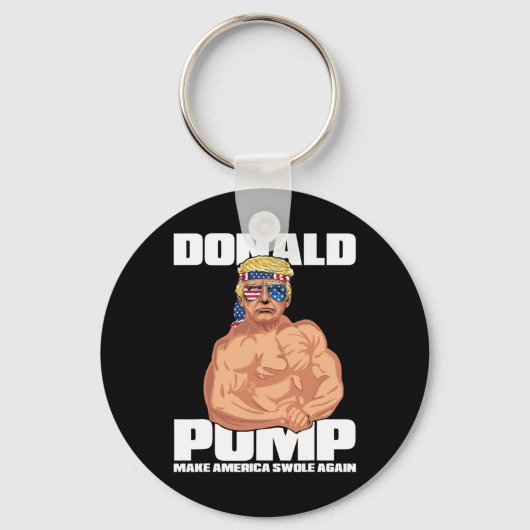 Trump Grappig Juli 4th Donald Pump Sleutelhanger (Voorkant)