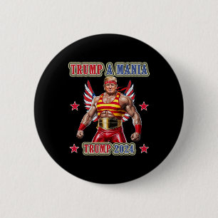 Trump Grappig Worstelen Trumpamania Republikeinse Ronde Button 5,7 Cm