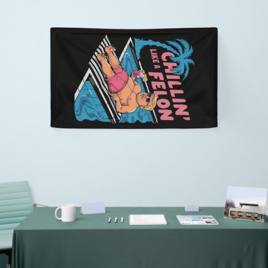 Trump Grappige Chillin Als een misdadiger Trump 20 Spandoek (Beurs)