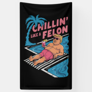 Trump Grappige Chillin Als een misdadiger Trump 20 Spandoek