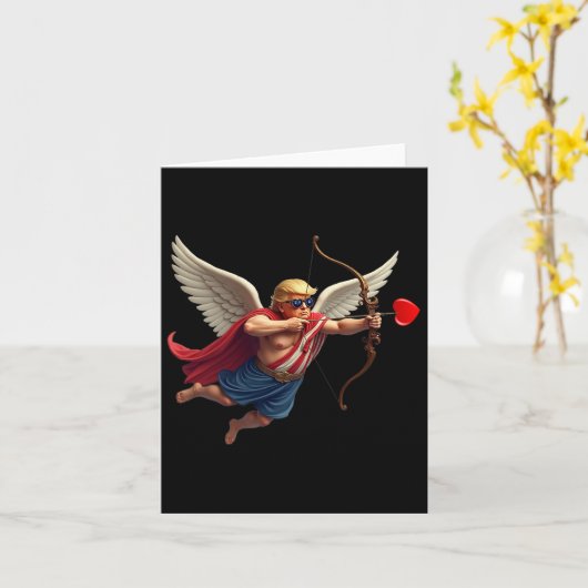 Trump Grappige Hart Valentijn  Kaart (Gele Bloem)