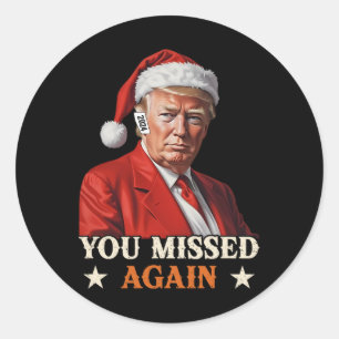 Trump Grappige Kerst die je weer hebt gemist 2024 Ronde Sticker