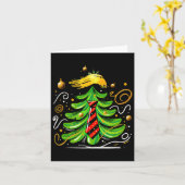 Trump Grappige kerstboom Kaart (Gele Bloem)