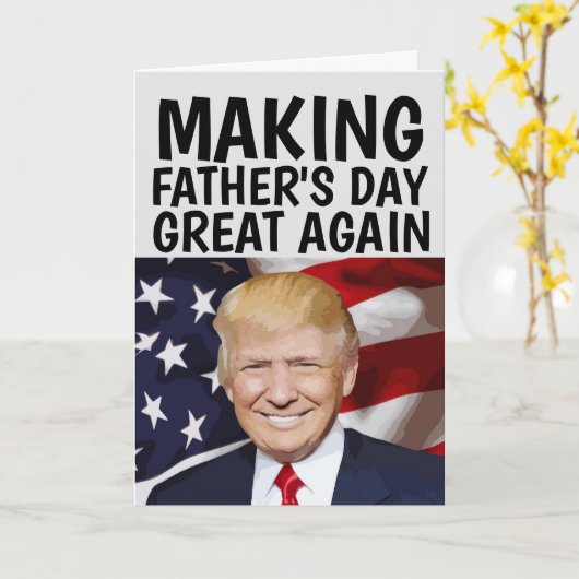 TRUMP GRAPPIGE VADERDAG KAART (Gele Bloem)