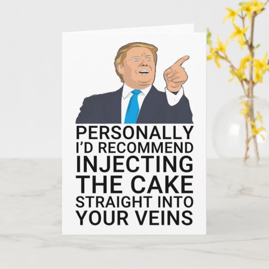 Trump grappige verjaardag kaart (Gele Bloem)