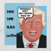 TRUMP GRAPPIGE VERJAARDAGSFEESTUITNODIGING KAART (Voorkant / Achterkant)