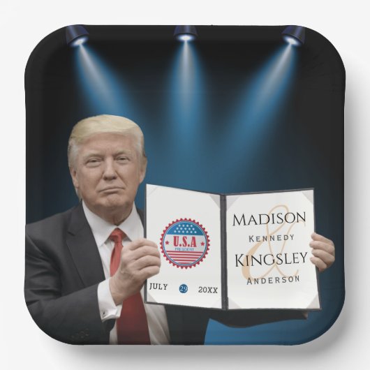 Trump Greatest Amazing Wedding Papieren Bordje (Voorkant)