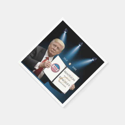 Trump Greatest Amazing Wedding Square Sticker Servet (Hoek)