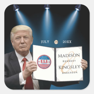 Trump Greatest Amazing Wedding Vierkante Sticker