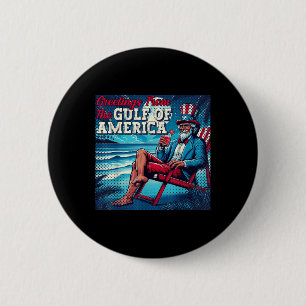 Trump groet uit het Gulf Beach of America-deel Ronde Button 5,7 Cm