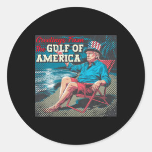 Trump groet uit het Gulf Beach of America-deel Ronde Sticker