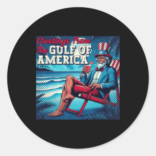 Trump groet uit het Gulf Beach of America-deel Ronde Sticker