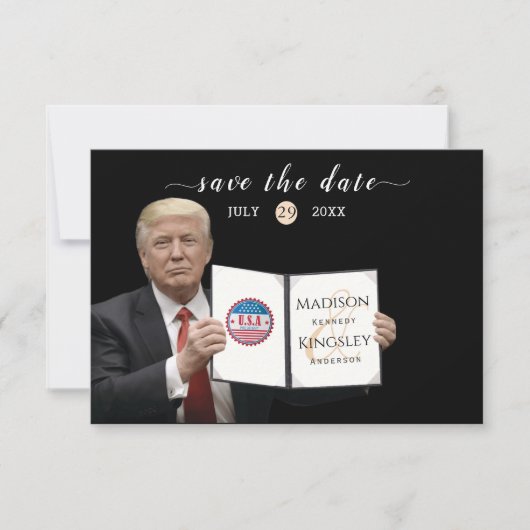 Trump Grootste 💍 Patriotten Trouwdag Save The Dat Save The Date (Voorkant)