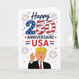 Trump Grote Persoon Gelukkig 250 Verjaardag USA Kaart