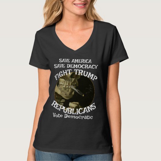 Trump Guillotine V-hals T-shirt (Voorkant)