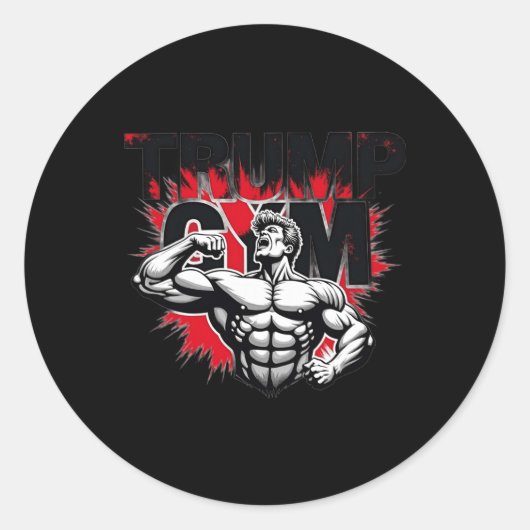 Trump Gym Ronde Sticker (Voorkant)