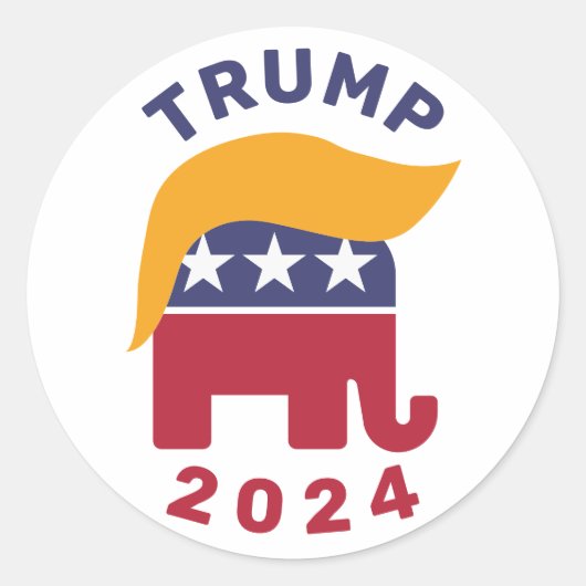 Trump haar 2024 verkiezing Classic Ronde Stickers (Voorkant)