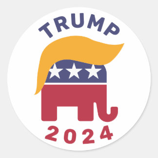 Trump haar 2024 verkiezing Classic Ronde Stickers