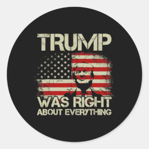Trump had gelijk over alles wat de Amerikaanse vla Ronde Sticker