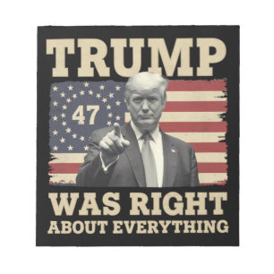 Trump had helemaal gelijk over alles USA Amerika Notitieblok
