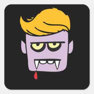 Trump Hair Dracula Halloween Kostuum Schattige Vierkante Sticker