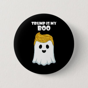 Trump Hair Funny Ghost Halloween-boek Ronde Button 5,7 Cm