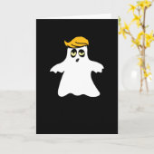 Trump Hair Ghost Halloween Costume Cute Hilarious Kaart (Gele Bloem)