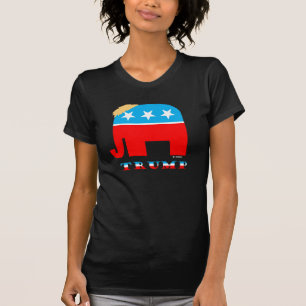 Trump Hair op Red White en Blue GOP Elephant T-shirt