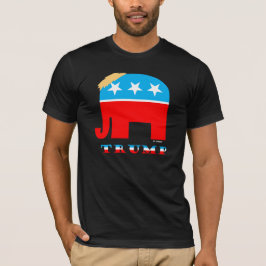 Trump Hair op Rood Wit en Blauw GOP Olifant T-shirt