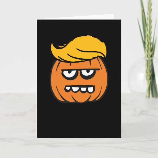 Trump Hair Pumpkin Halloween Costuum Kaart (Voorkant)