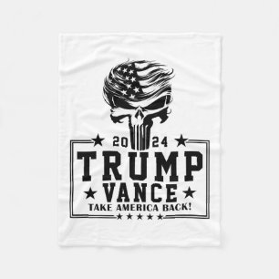 Trump Hair Skull Halloween Amerikaanse vlag Trump Fleece Deken