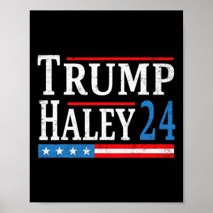 Trump Haley 2024 President Verkiezing Republikeins Poster