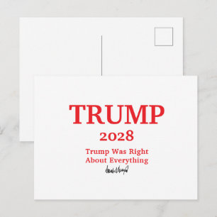 Trump handtekening 2028 gepersonaliseerde naam feestdagenkaart
