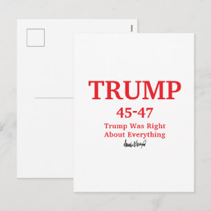 Trump handtekening 45-47 gepersonaliseerde naam feestdagenkaart