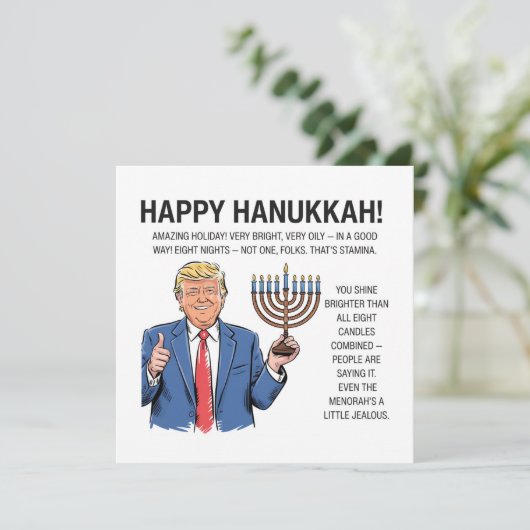 Trump Hanukkah  Feestdagenkaart (Staand voorkant)