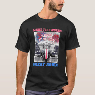 Trump Happy 4th of July maakt vuurwerk tot geweldi T-shirt