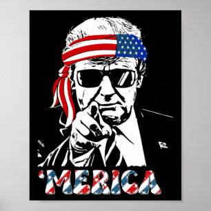 Trump Happy 4th van juli Trump Amerikaanse vlag 1 Poster