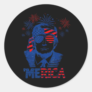 Trump Happy 4th van juli Trump Amerikaanse vlag 5 Ronde Sticker
