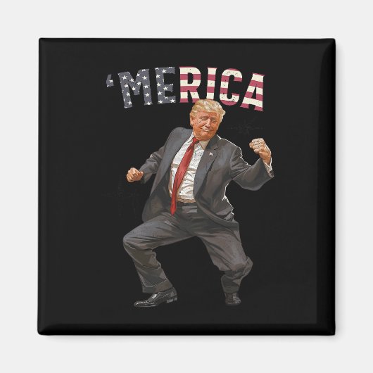 Trump Happy 4th van juli Trump Amerikaanse vlag ge Magneet (Voorkant)