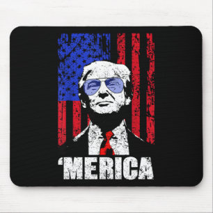 Trump Happy 4th van juli Trump Amerikaanse vlag ge Muismat
