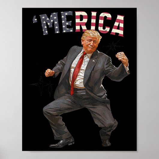 Trump Happy 4th van juli Trump Amerikaanse vlag ge Poster (Voorkant)