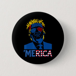 Trump Happy 4th van juli Trump Amerikaanse vlag ge Ronde Button 5,7 Cm