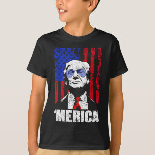 Trump Happy 4th van juli Trump Amerikaanse vlag ge T-shirt